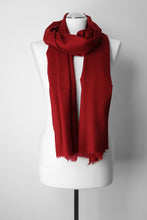 Lade das Bild in den Galerie-Viewer, Pashmina, 100% Kaschmirwolle, Dunkelrot
