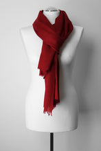 Lade das Bild in den Galerie-Viewer, Pashmina, 100% Kaschmirwolle, Dunkelrot
