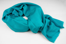 Lade das Bild in den Galerie-Viewer, Pashmina, 100% Kaschmirwolle, Türkis
