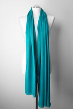 Lade das Bild in den Galerie-Viewer, Pashmina, 100% Kaschmirwolle, Türkis
