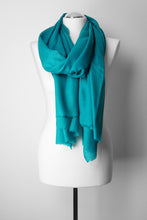 Lade das Bild in den Galerie-Viewer, Pashmina, 100% Kaschmirwolle, Türkis
