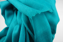 Lade das Bild in den Galerie-Viewer, Pashmina, 100% Kaschmirwolle, Türkis
