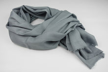 Lade das Bild in den Galerie-Viewer, Pashmina, 100% Kaschmirwolle, Graublau
