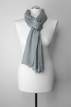Lade das Bild in den Galerie-Viewer, Pashmina, 100% Kaschmirwolle, Graublau
