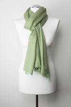 Lade das Bild in den Galerie-Viewer, Pashmina, 100% Kaschmir, Olivgrün (hell)
