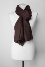 Lade das Bild in den Galerie-Viewer, Pashmina, 100% Kaschmirwolle, Schokobraun
