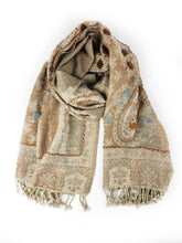 Lade das Bild in den Galerie-Viewer, Bestickter Wollschal mit Paisley-Stickerei

