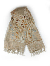 Lade das Bild in den Galerie-Viewer, Bestickter Wollschal mit Paisley-Stickerei
