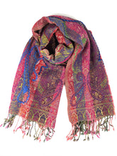 Lade das Bild in den Galerie-Viewer, Farbenfroh bestickter Wollschal
