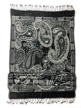 Lade das Bild in den Galerie-Viewer, Bestickter Wollschal mit Paisley-Stickerei
