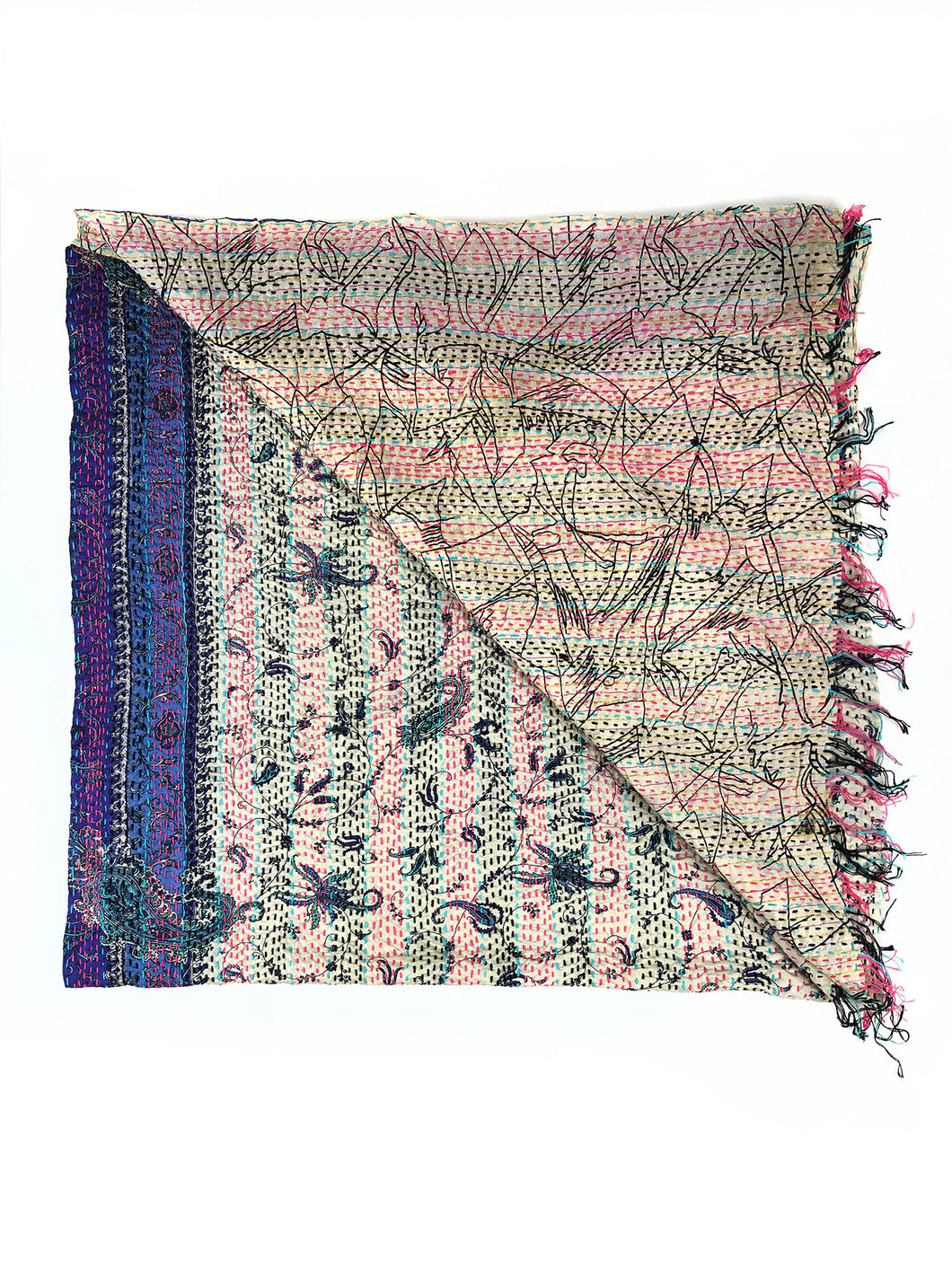 Sarischal mit Kantha-Stickerei